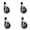 Service Caster 5'' Maroon Poly Swivel 1-7/8'' Expanding Stem Caster Set with Brake, 4PK SCC-EX20S514-PPUB-MRN-TLB-178-4 - alternate 1